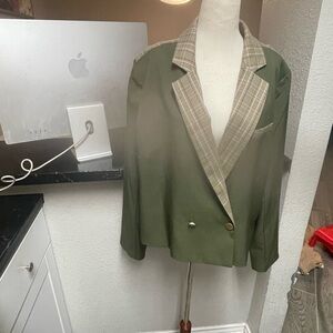 Anthropologie Tan Plaid Jacket